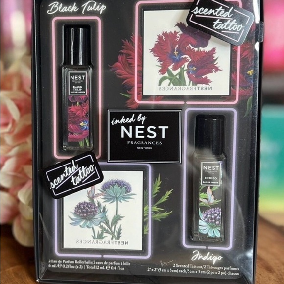 Inked by NEST Gift Set – Black Tulip & Indigo Rollerballs + Scented Tattoos - Picture 1 of 3